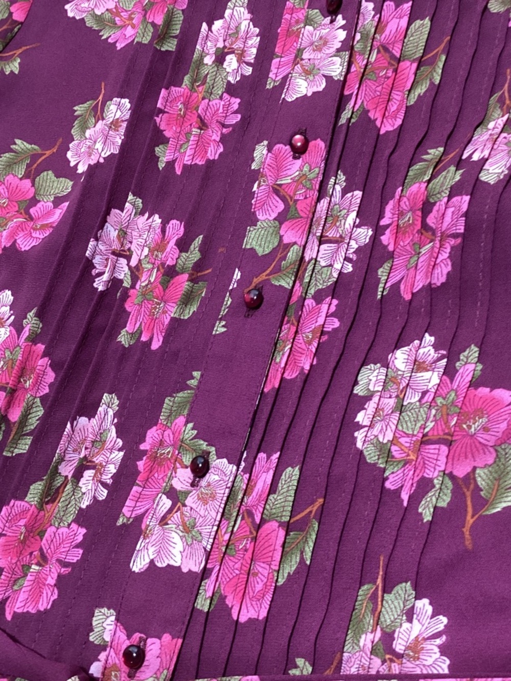 NWT Nanette Lepore Burgundy Floral Tie-Waist Long Sleeve Midi Dress - Picture 15 of 15